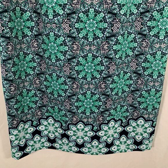 Banana Republic Dress Size 4 Green Blue Floral Sleeveless Round Neck - Picture 4 of 8